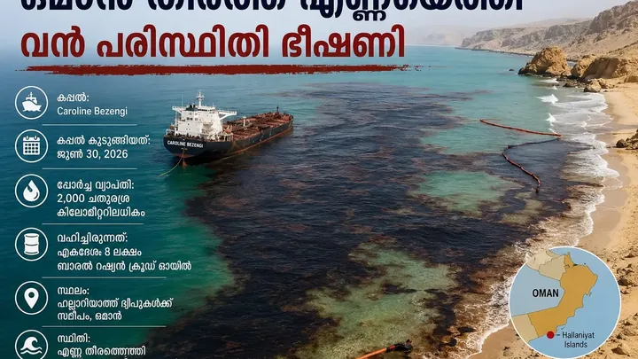 Oman Oil Spill: ഒമാൻ തീരത്തേക്ക് എണ്ണപ്പടലം; വൻ പരിസ്ഥിതി ഭീഷണി