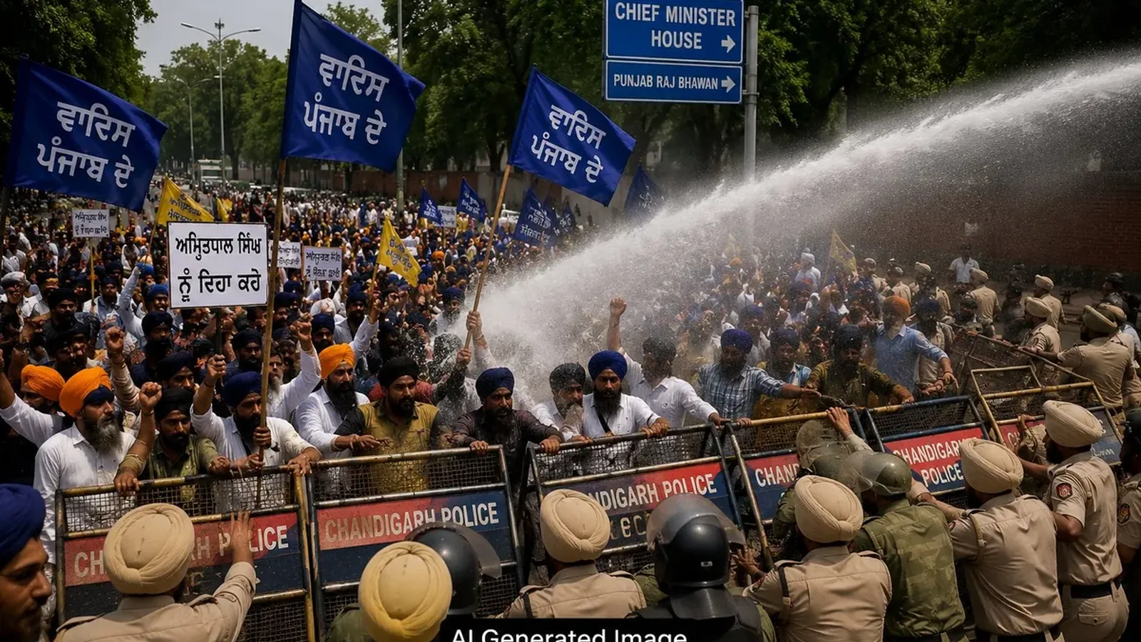 Punjab Protest: അമൃത്പാൽ സിങ്ങിന്റെ മോചനാവശ്യവുമായി ചണ്ഡീഗഡിൽ സംഘർഷാവസ്ഥ