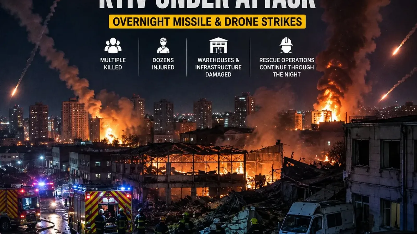 Kyiv Attack | കീവ് വീണ്ടും തീക്കനൽ; രാത്രി ആക്രമണ റിപ്പോർട്ട്