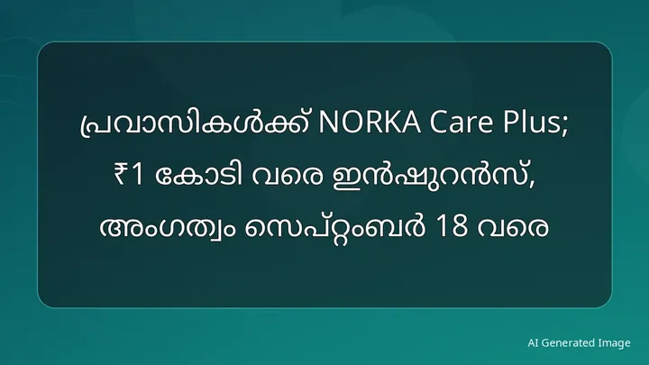 പ്രവാസികൾക്ക് NORKA Care Plus; ₹1 കോടി വരെ ഇൻഷുറൻസ്, അംഗത്വം സെപ്റ്റംബർ 18 വരെ