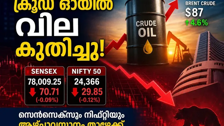 Crude Oil കുതിപ്പ്; Sensex-Nifty ആഴ്ചാവസാനം താഴേക്ക്, ഇനി എന്ത്?