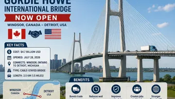 Canada–US Link: Gordie Howe Bridge തുറന്ന് വ്യാപാരത്തിന് വേഗം