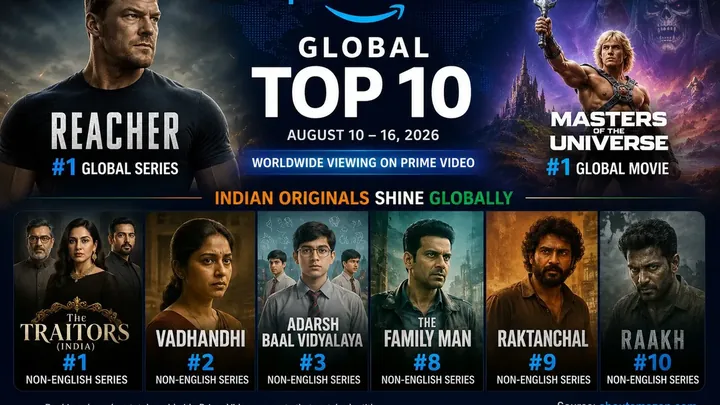 Prime Video Global Top 10: ഇന്ത്യൻ സീരീസുകൾക്ക് നേട്ടം; Reacher ഒന്നാമത്