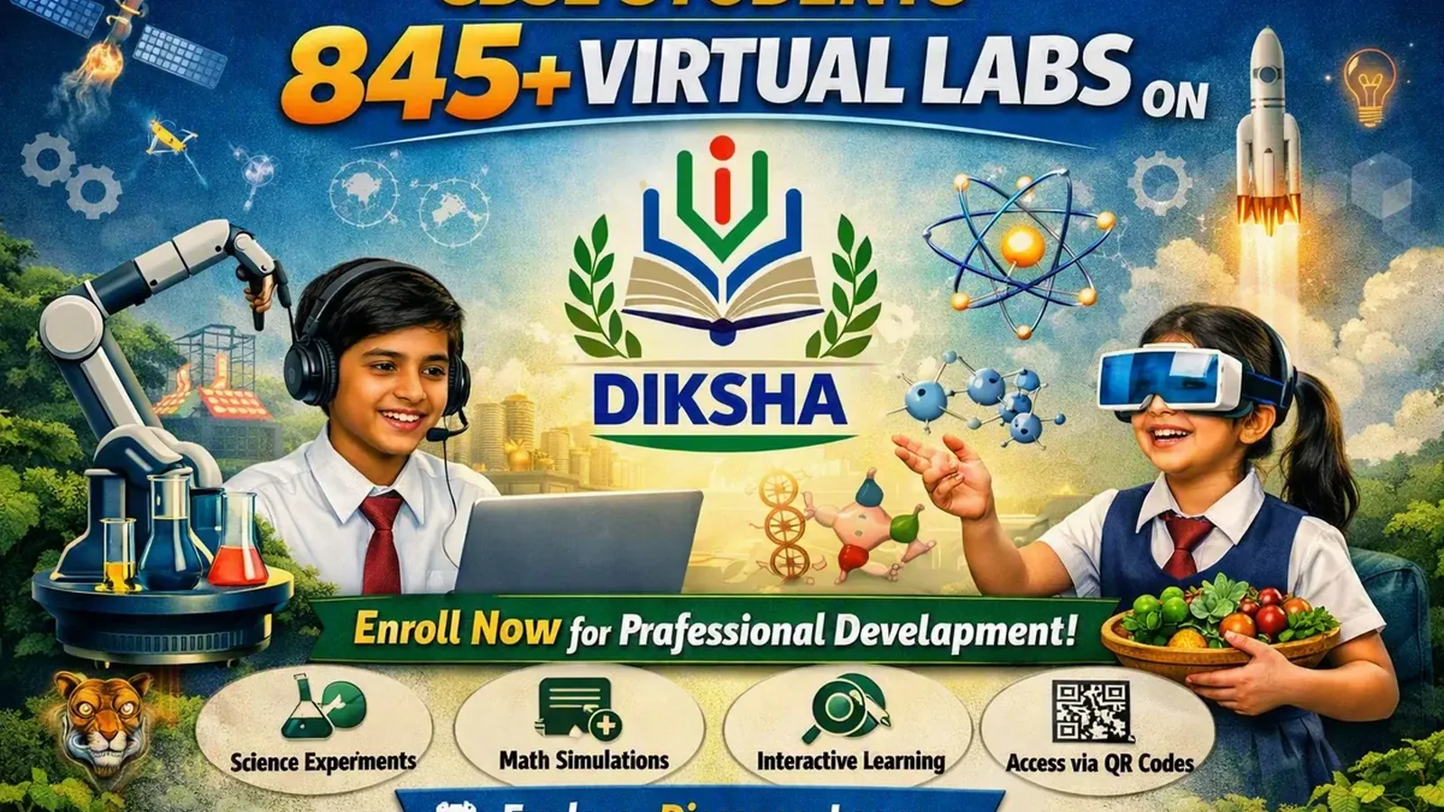 CBSE Students-ന് വലിയ അവസരം: DIKSHAയിൽ 845+ Virtual Labs എത്തി